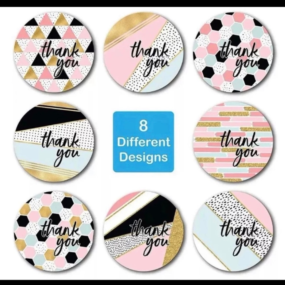 500 THANK YOU STICKERS STICKER ENVELOPE SEALS ROLL